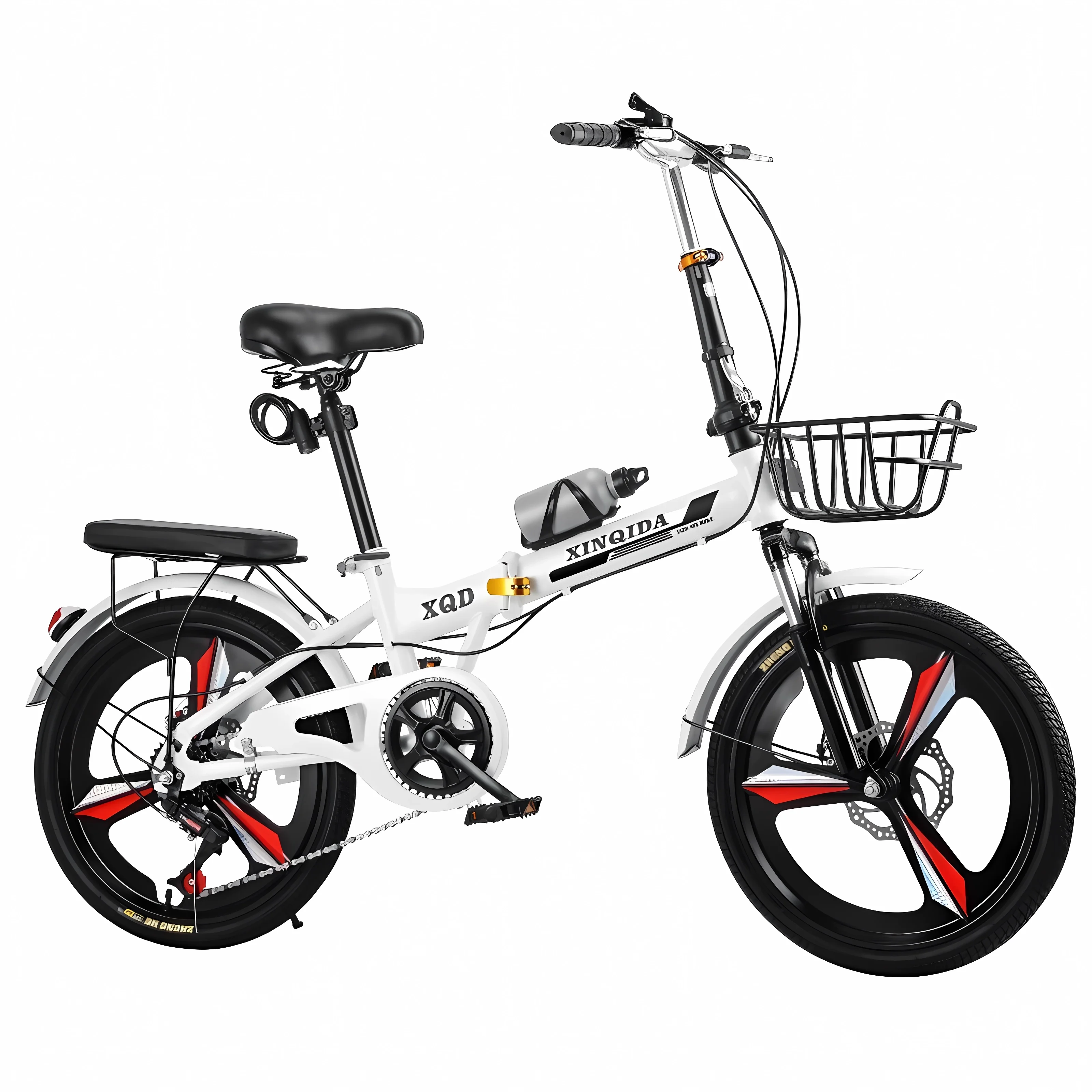

Installation-free 22-inch foldable bicycle, portable speed-changing shock-absorbing pedal scooter