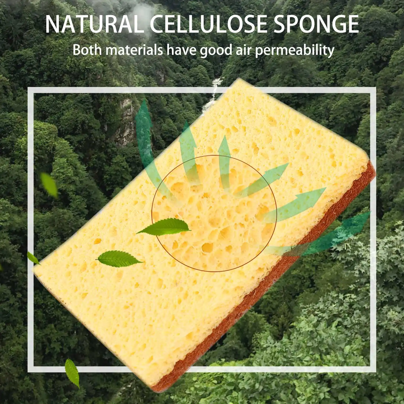 16 عبوة من إسفنجة، وسادة تنظيف إسفنجية قابلة للتحلل وقابلة للتحلل البيئي، إسفنجة صديقة للبيئة من ألياف النخيل لتنظيف أطباق المطبخ