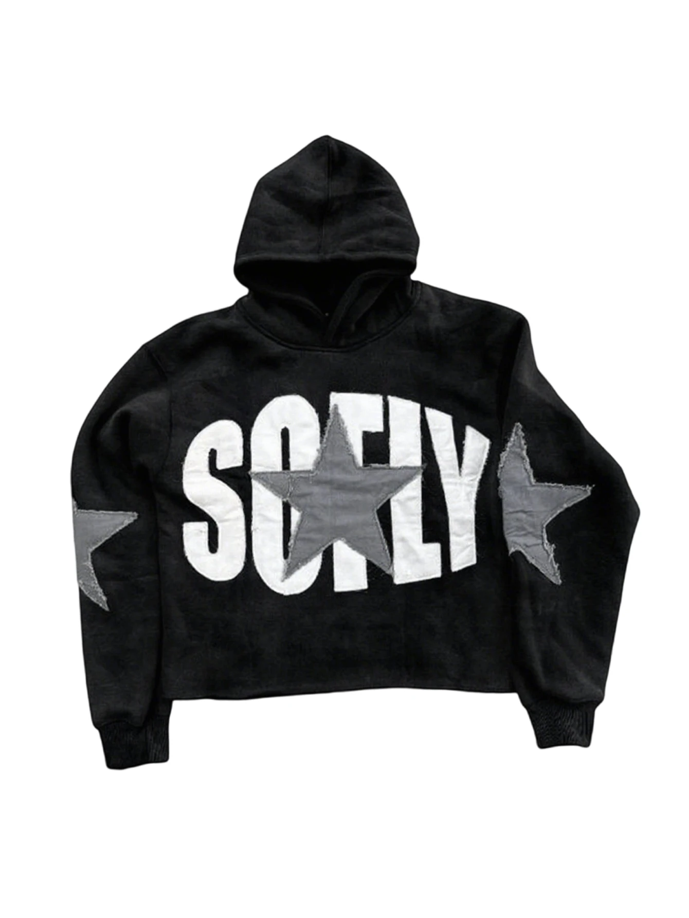 

Men Star Graphic Hoodie Vintage Embroidered Gothic Letter Long Sleeve Pullove Fashion Hip Hop Streetwear