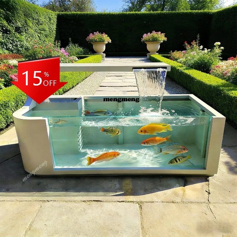

R134 Filter courtyard 304 fish pond stainless steel system fish pond with integrated fish tank balcony
