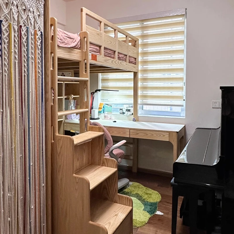 

Original solid wood desk ladder wardrobe storage