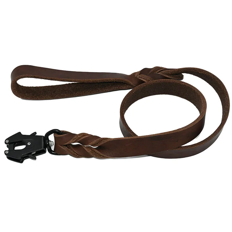 Braided Dog Leash Leather Real Leather dog leashes for large dogs Genuine Leather leash dog lead leather big dog leash Training