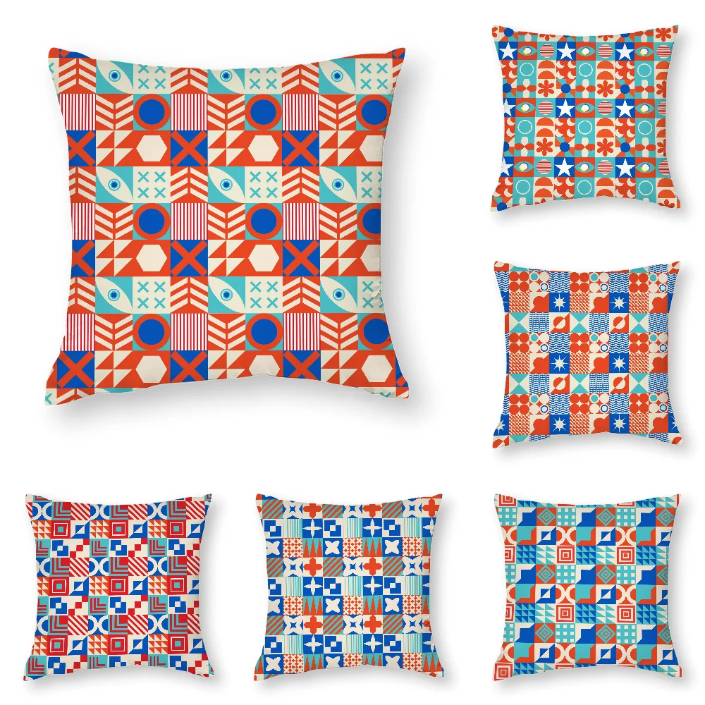 

Colorful neo geometric pattern Pillow Case 3D Print Polyester Fiber 40*40 cm Home Sofa Throw Pillow Cover Decor Festival Gift