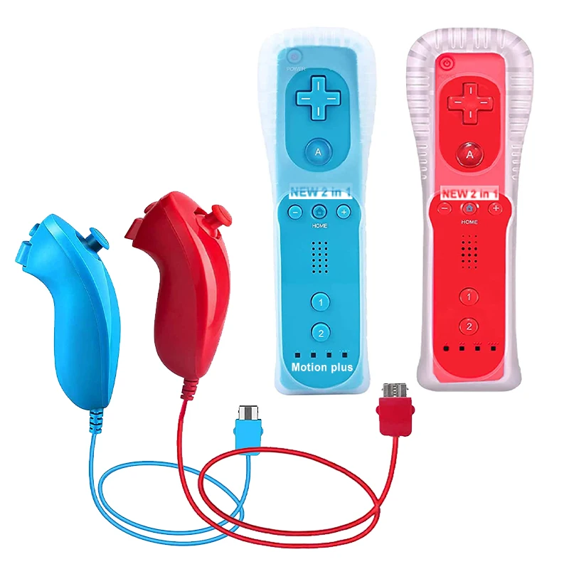 2セットモーションプラスリモコンwii用任天堂wiiヌンチャクとリモート