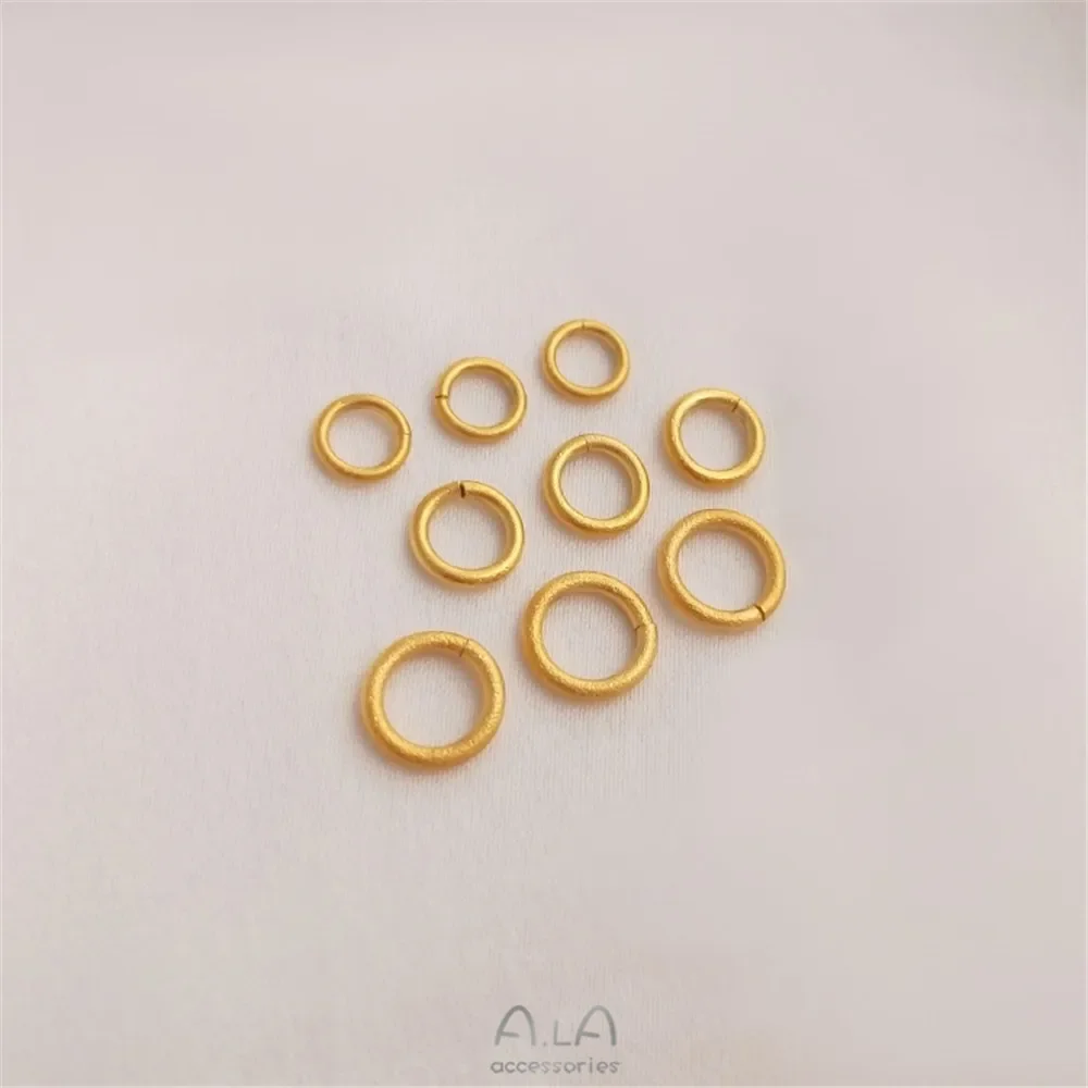 Vietnam strong bao color sand gold opening ring accessories DIY bracelet pendant jewelry end closed ring link ring