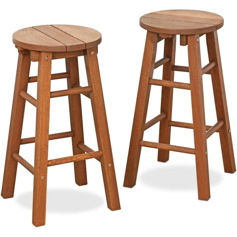 Fg17629 Tioman outdoor hardwood patio furniture promo arch bar stool (set of 2), natural