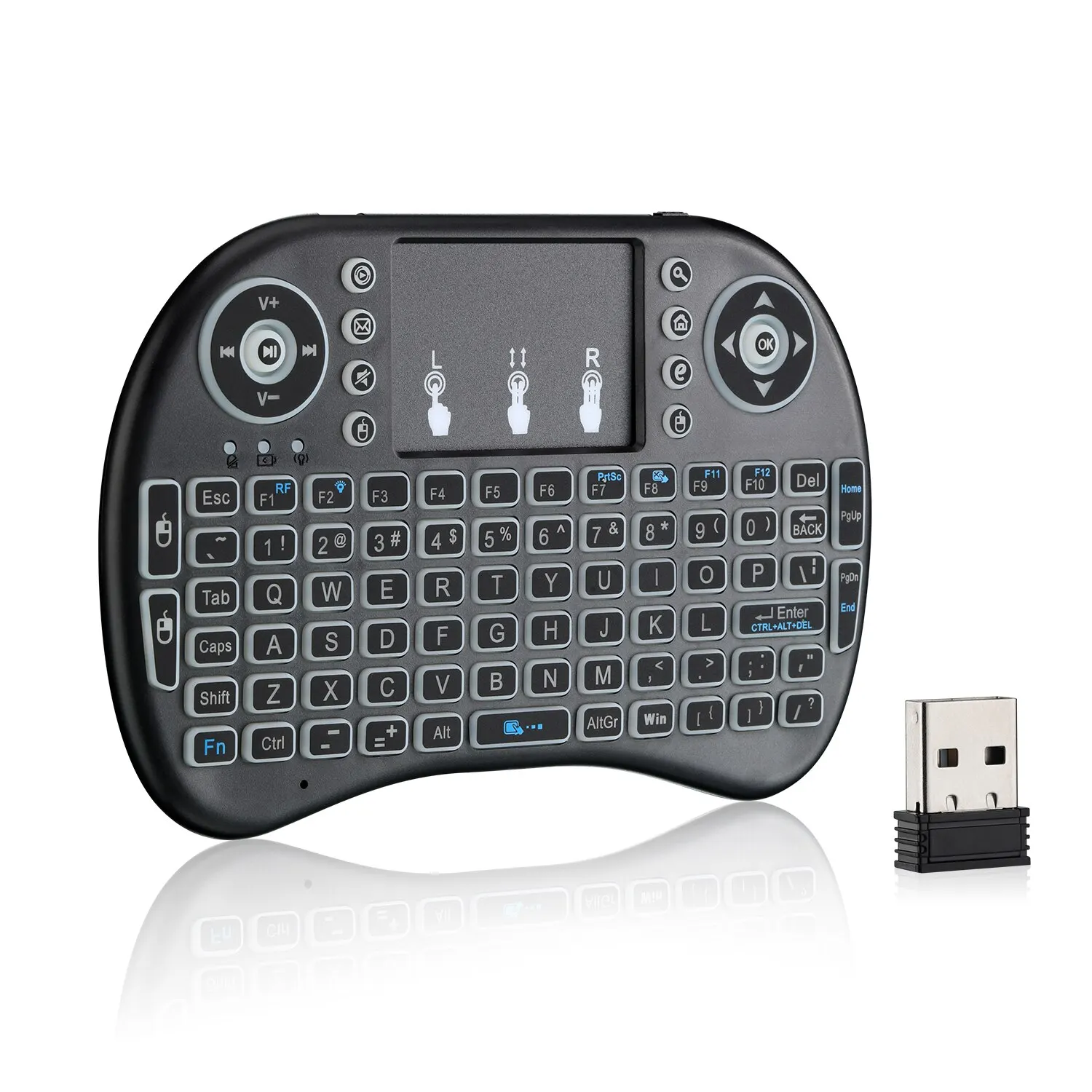 Cool Backlit I8 Mini Wireless Keyboard 2.4GHz Air Mouse Touchpad Handheld for Android TV BOX Mini PC