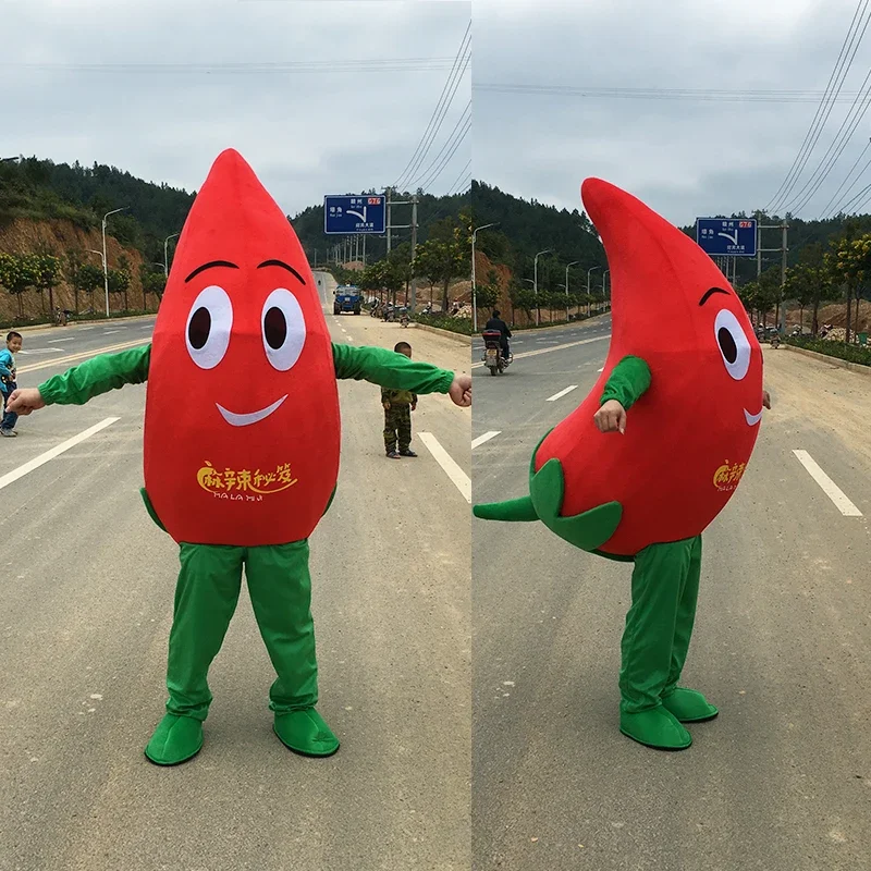 Christmas Vegetables Theme Anime Cosplay Costumes Red Pepper Mascot Costume Halloween Carnival Fancy Dress Walking Clothes Adul