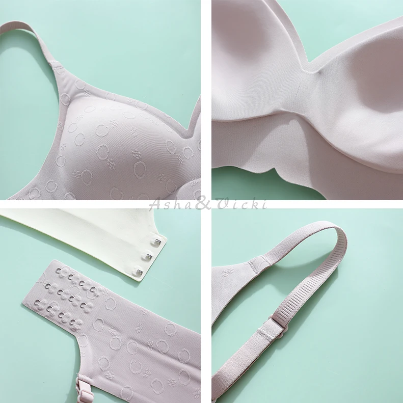 One-piece Fixed Cup Seamless Women Underwear Gathering Thin Type Anti-sagging Soft support Bra No Steel Ring Corset