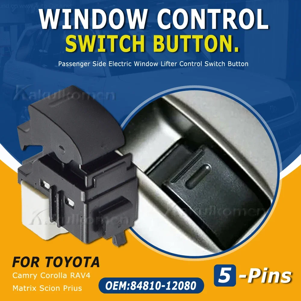 

Passenger Side Electric Window Lifter Control Switch Button For Toyota Camry Corolla RAV4 Matrix 84810-12080 for Scion TC XA XB