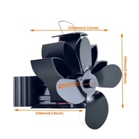 Heat Powered Clamp Fireplace Fan With 4 Blades For Wood Burning Stoves Without Electricity Improve Warm Air Circulation