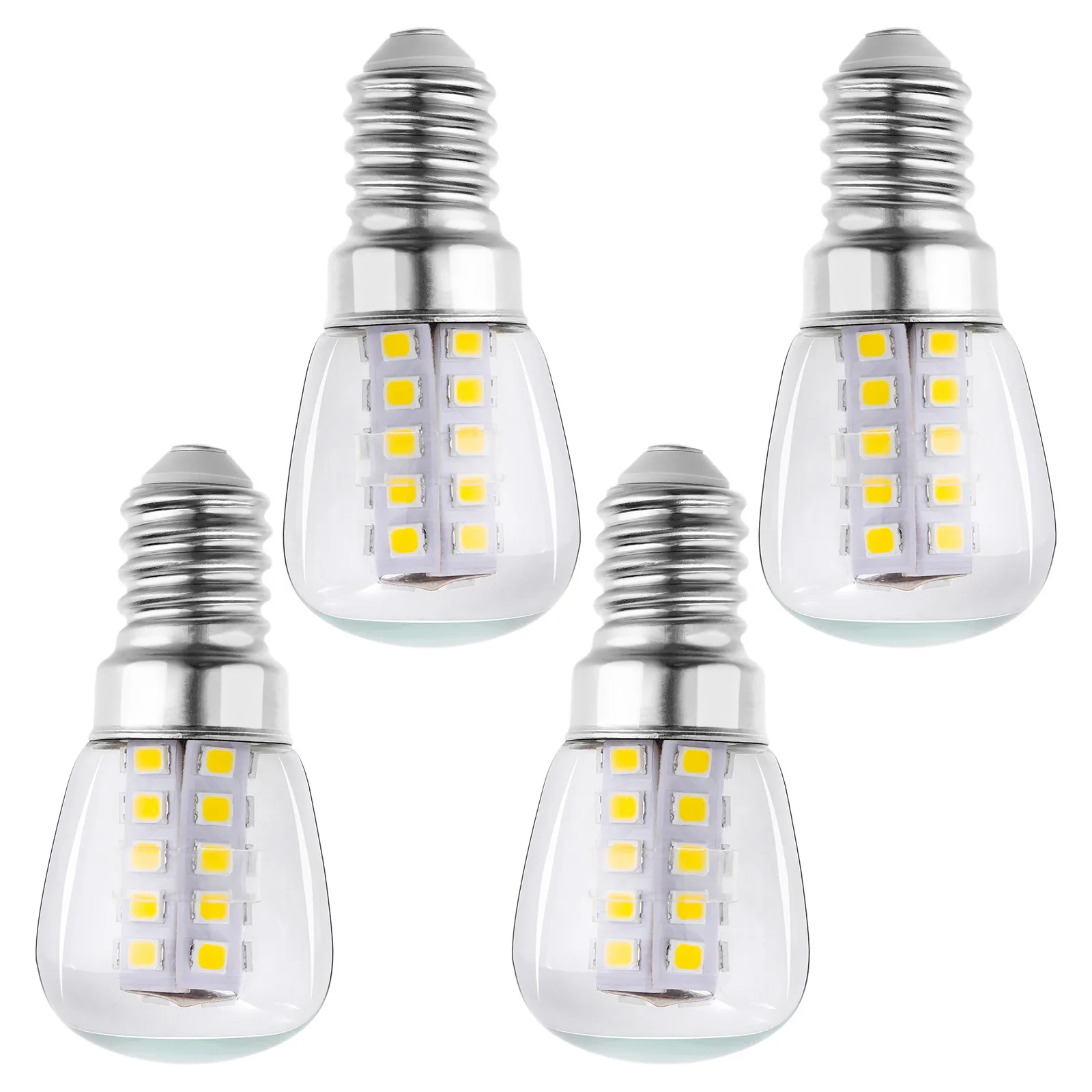 4Pcs LED Fridge Light Bulb 3W E14 Base 3000K Warm White Refrigerator Light Replacement Bulb for Freezer Appliance Sewing Machine
