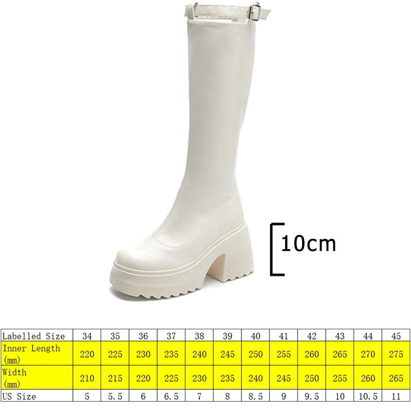 Fujin 10cm 2024 Microfiber Platform Wedges Knee High Boots ZIP Woman Fashion Modern High Heels Spring Autumn Shoes Winter Plush