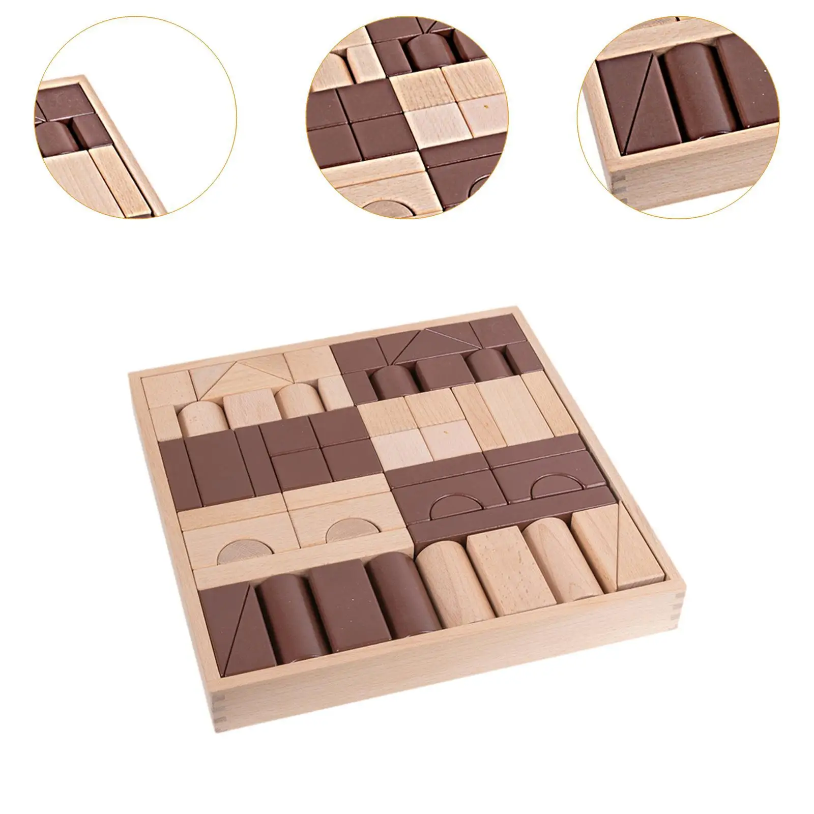 Wooden Building Blocks Set for Kids Educational Toy Learning