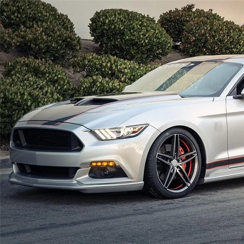 

Светодиодный передний бампер, противотуманные фары для Ford Mustang 2015-2017, белые дневные ходовые огни, янтарный указатель поворота