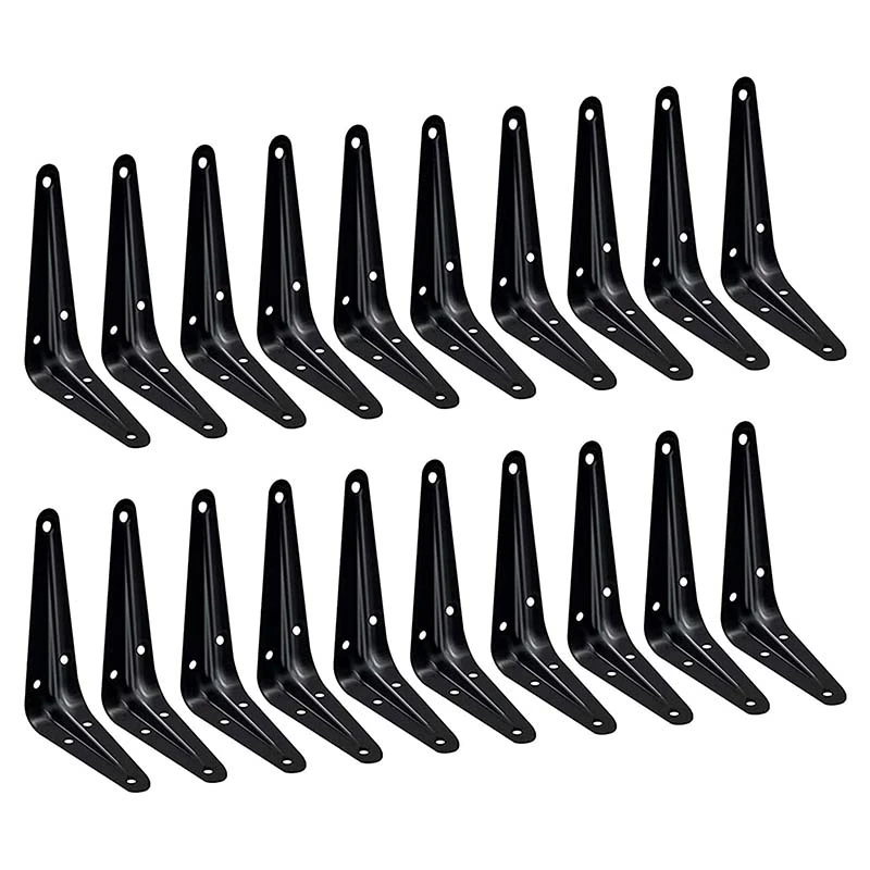 

20PC Shelf Brackets, Farmhouse Decorative Iron L Bracket Wall Shelf, Suitable For Wooden Shelves