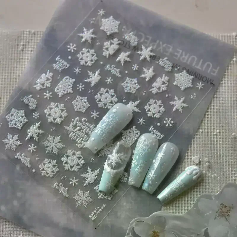 رائعة عيد الميلاد الثلج كريستال الكرة مسمار الفن ملصقات DIY مسمار الفن الديكور مسمار الملحقات السنة الجديدة مانيكير الشارات #1