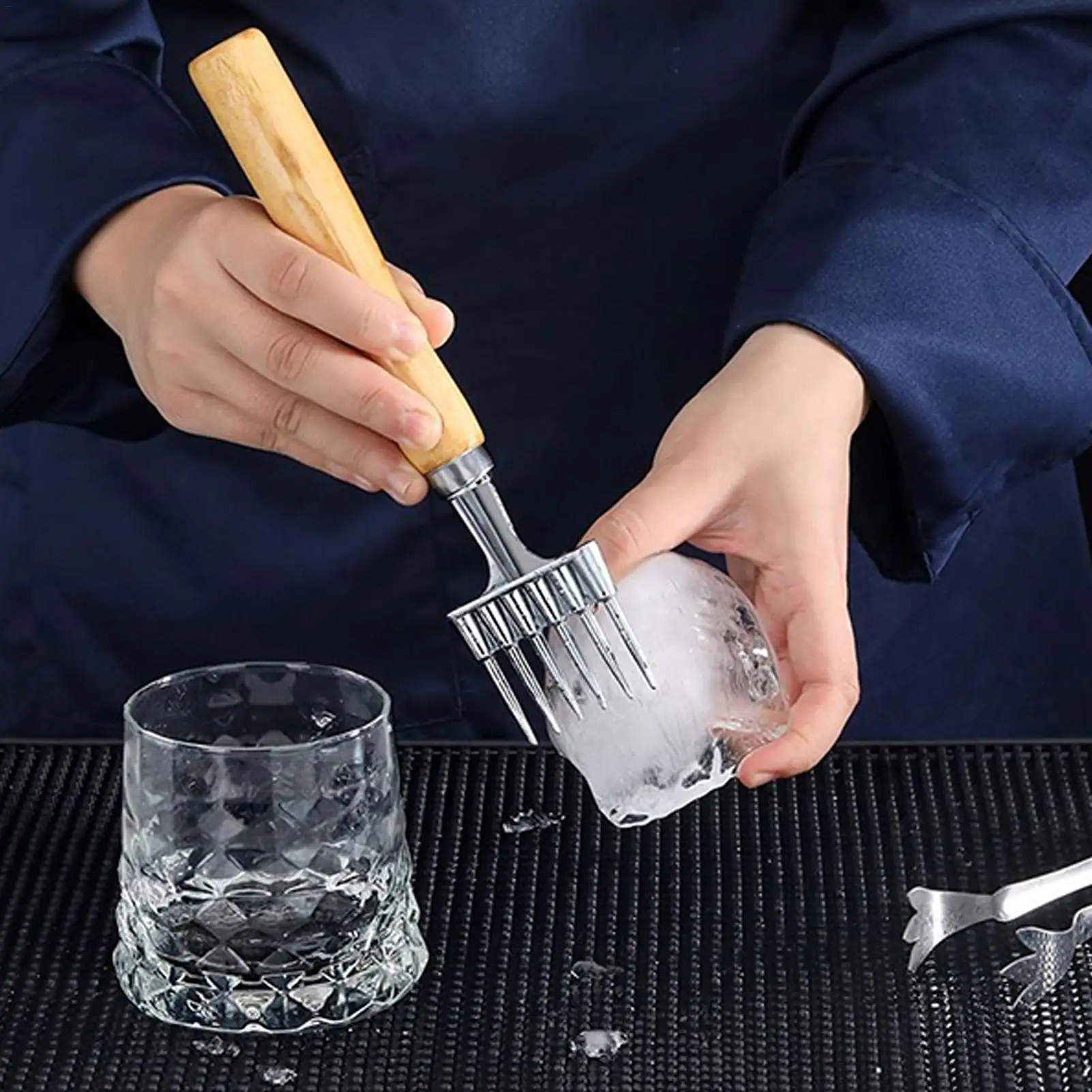 

Льдодробилка с деревянной ручкой, инструмент из алюминиевого сплава, дробилка, машина для рыбалки, морозильной камеры, еды, дома, кемпинга