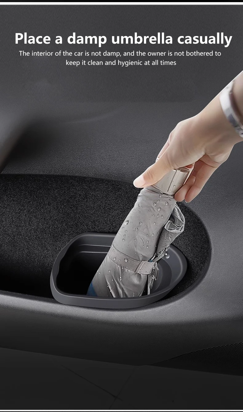 HEENVN Für Tesla Model Y 2025 Autotür-Mülleimer Silikon-Türaufbewahrungsbox Wasserdichter Abfalleimer 2024 Model 3 Auto-Zubehör – Detail 6