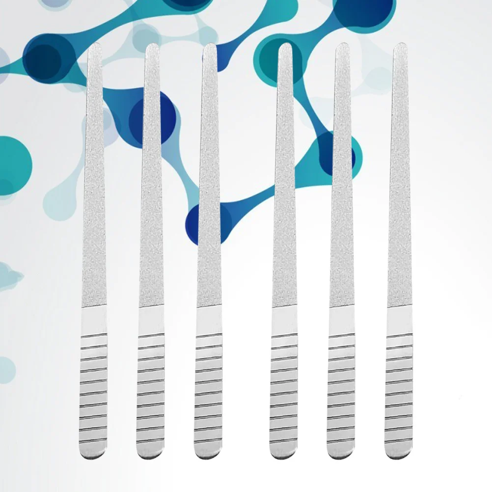 

6Pcs Double-Sided Stainless Steel Nail Files Manicure Tool Sanding Grinding Durable Rustless Professional Home Use