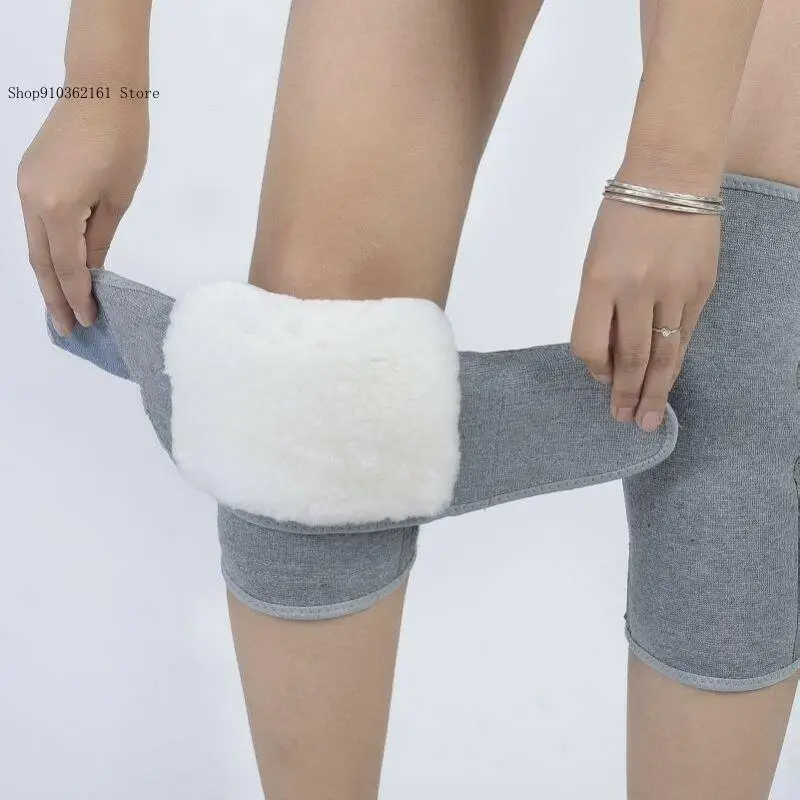 Men\'s and Women\'s Winter Sheepskin Warm Knee Warmer Flexible Pad Thickened