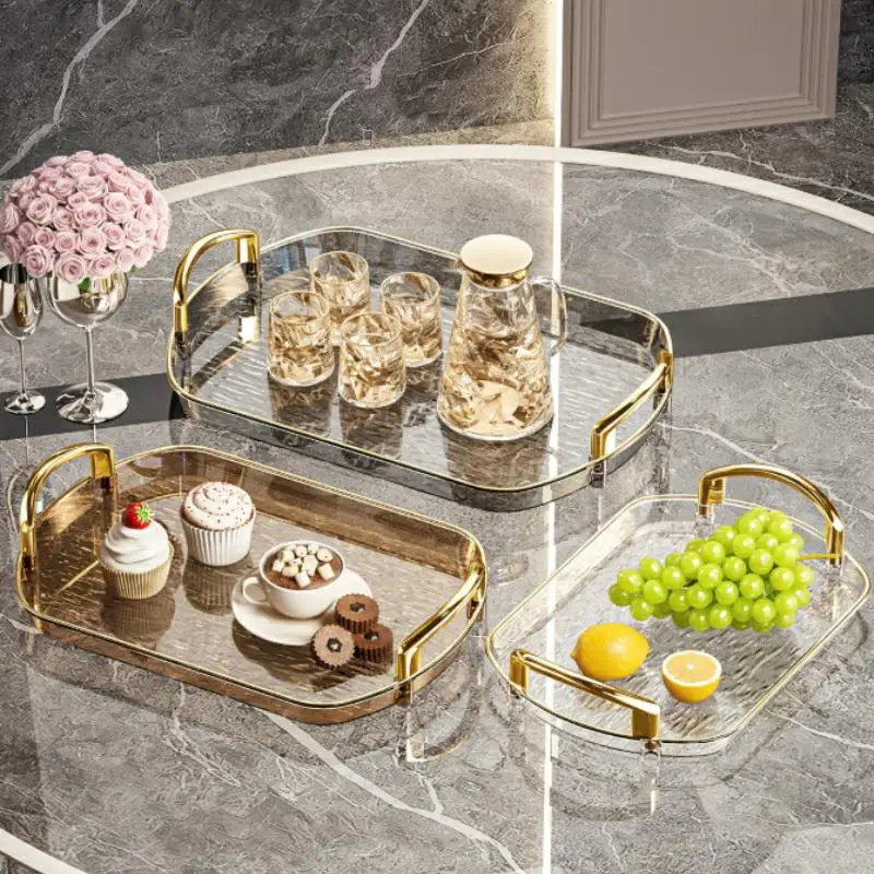 

30pcs Plastic Tray Dessert Candy Cupcake Food Holder Household Tea Tray Dinner Coffee Plate for Party Birthday Restaurant