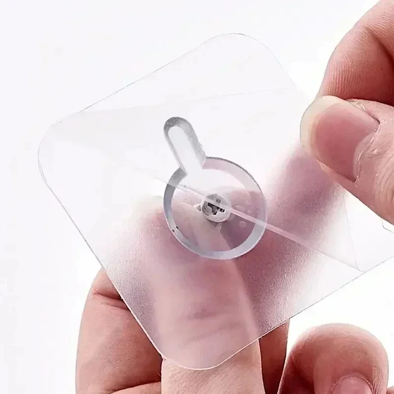 10/30/60Pcs Self-adhesive Hooks Photo Frame Clock Hanging Holders Transparent Wall-Mounted Screw Hook Kitchen Bathroom Hangers