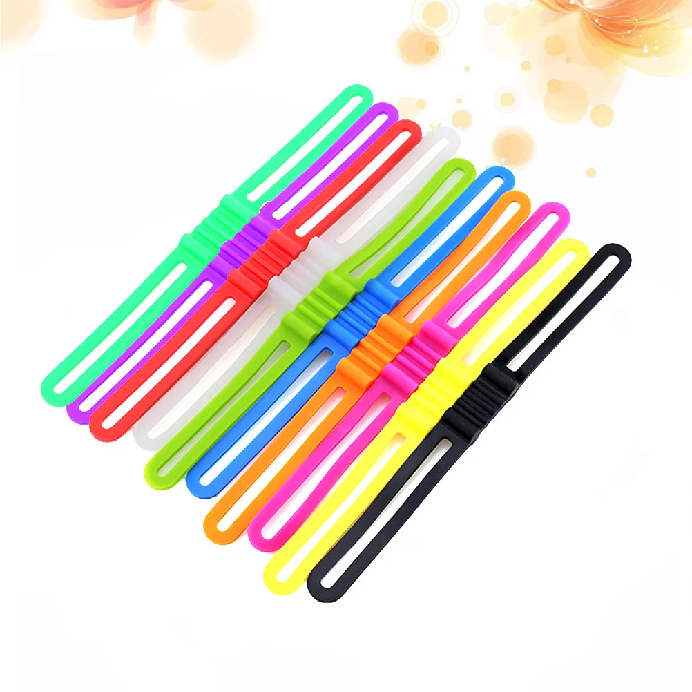 

10 pcs Silicon Straps Bike Accessories Elastic Band Wrappers For Mounting Lights Phone Repair Kits Tools On Mountain Road