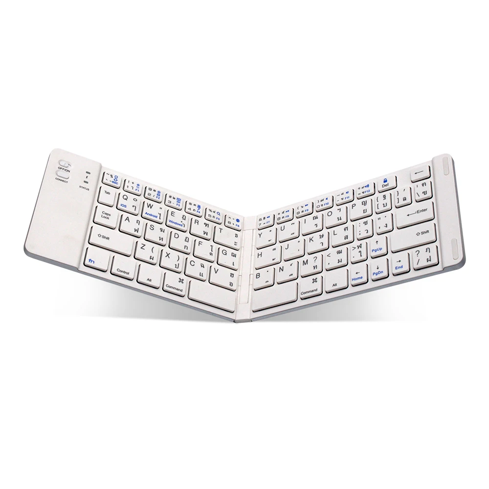Awireless Cheap Ergonomic Ultra Thin Mini Portable Russian Wireless Folding BT Keyboard for Smartphone