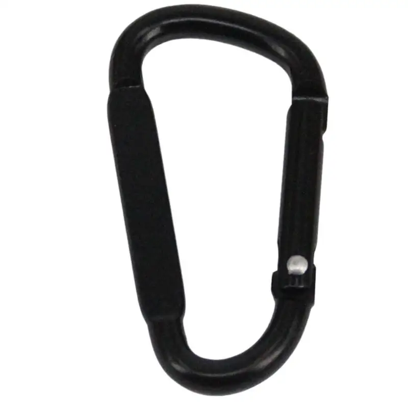 Black Aluminum Alloy D Carabiner Outdoor Spring Snap Clip Water Bottle Hooks Keychain Outdoor Climbing Camping Hiking Tool