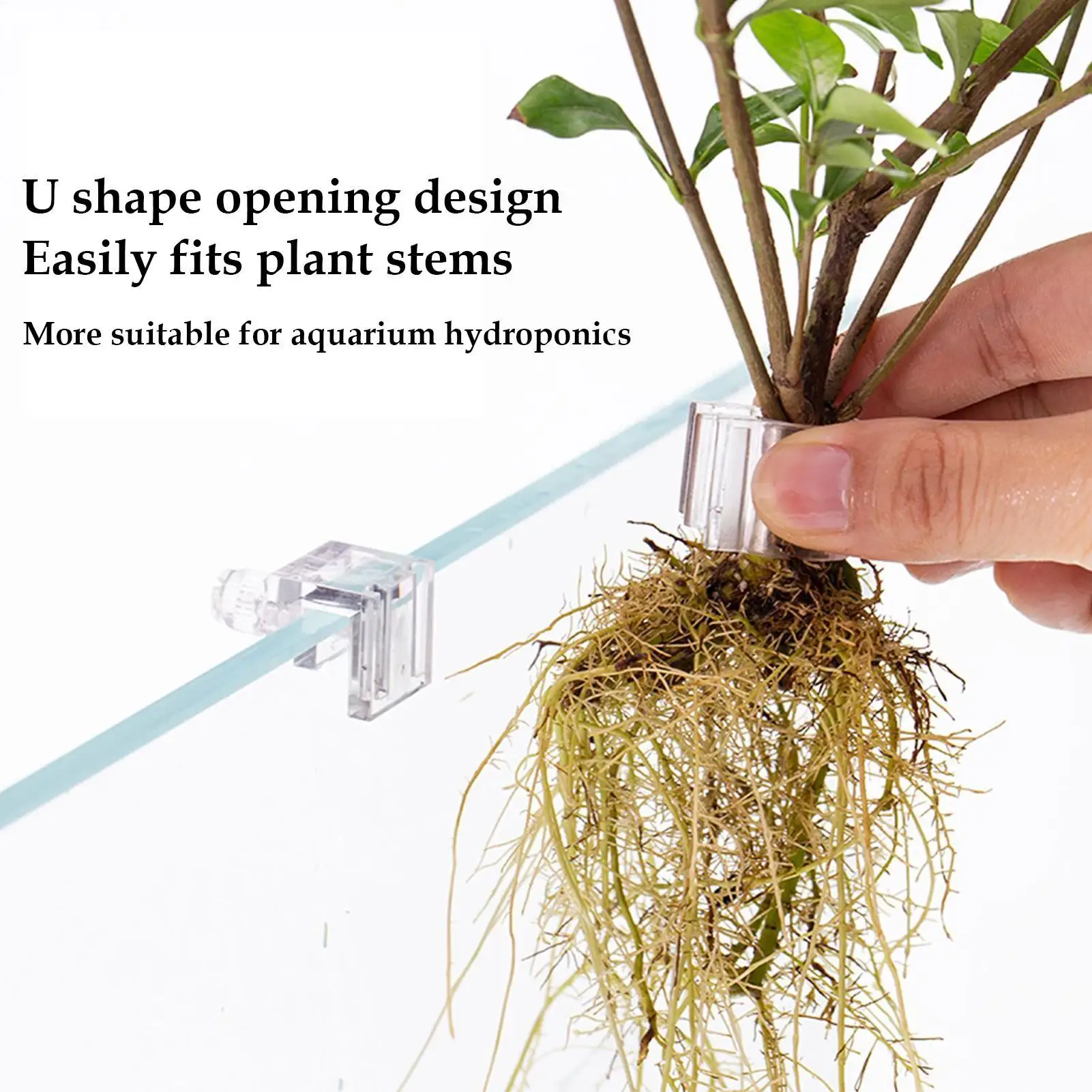 Soporte para plantas de acuario, 6 piezas, soporte transparente para plantar, soporte colgante para plantas acuáticas para pecera, cultivo en casa