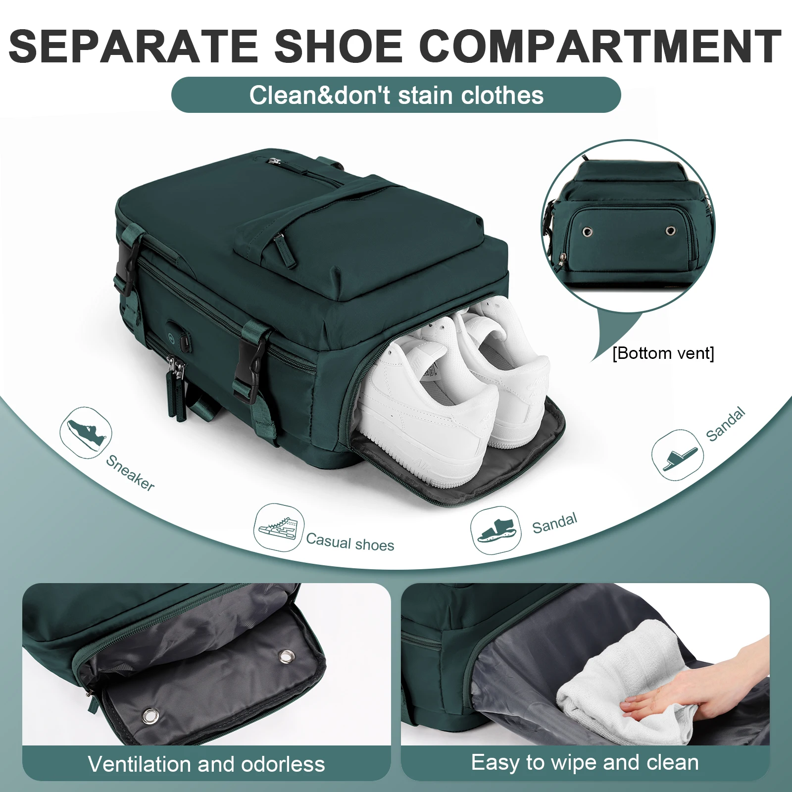 حقائب ظهر للرجال mochila viaje حقيبة السفر متعددة الوظائف حقيبة كمبيوتر محمول للنساء كلية USB حمل على كيس أمتعة مقاوم للماء