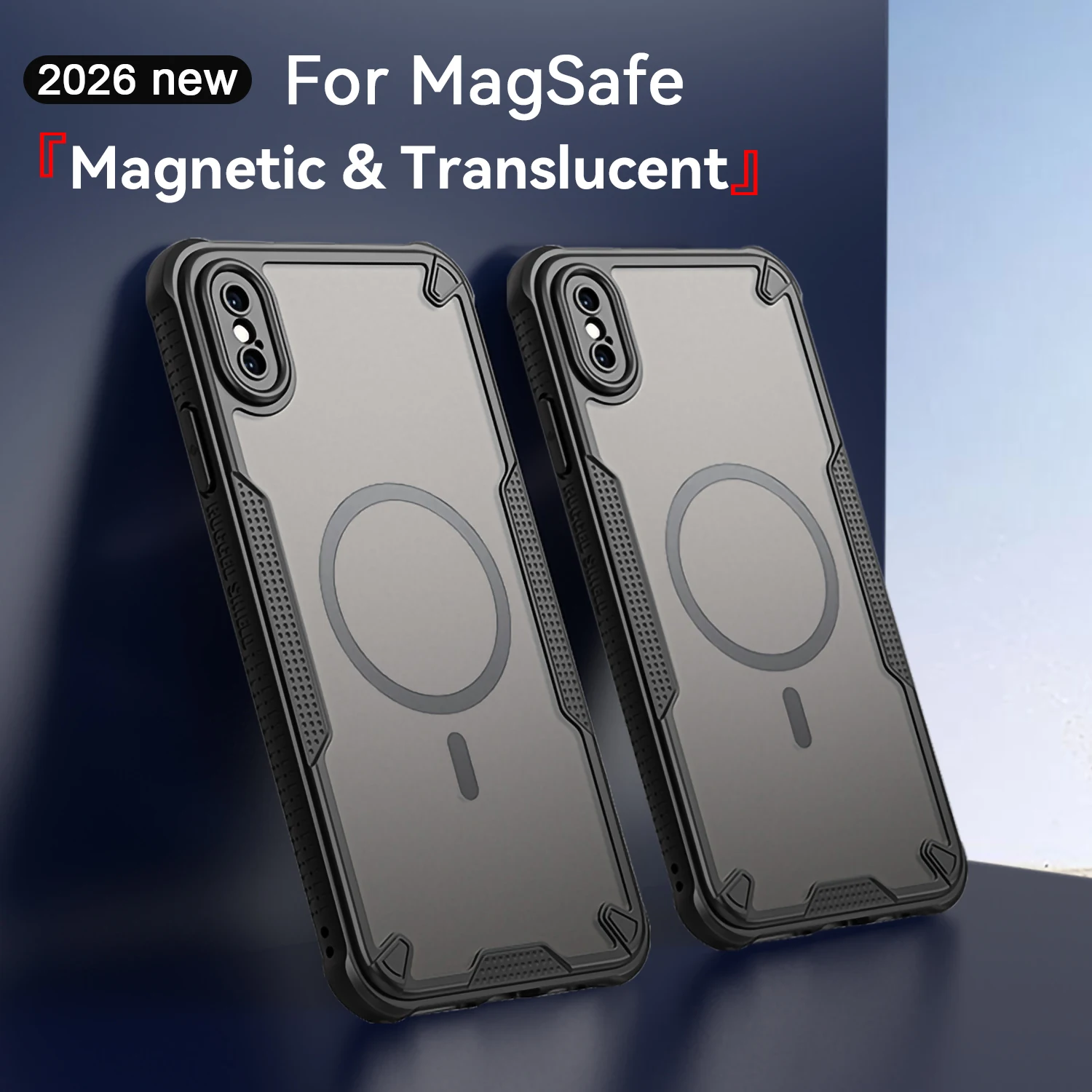 Magnetic Luxury Matte Translucent Armor Shockproof Phone Cas