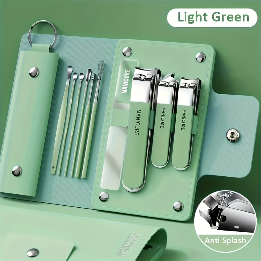 Nail Clippers Kit 10pcs Manicure Set Ear Digging Spoon Personal Care Tools Grooming Kit for Travel or Home Christmas Gift