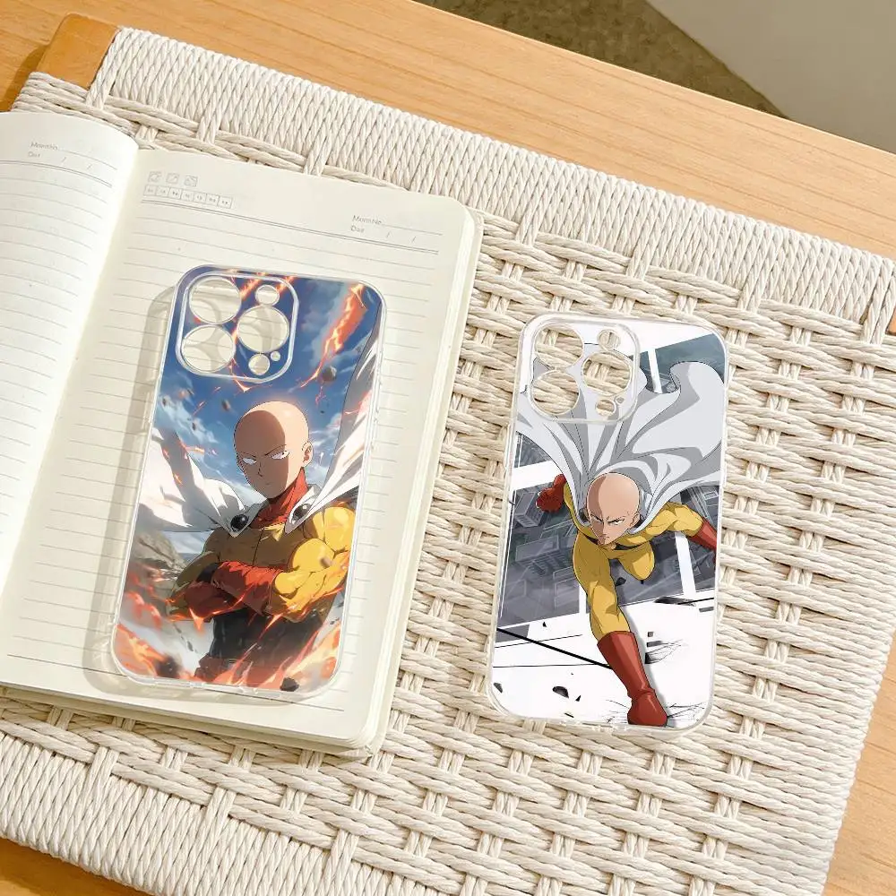 One P-Punch M-Man S-Saitama   Phone Case For iPhone17,16,15,14,13,12,11 Plus,Pro Max Soft Transparent Cover