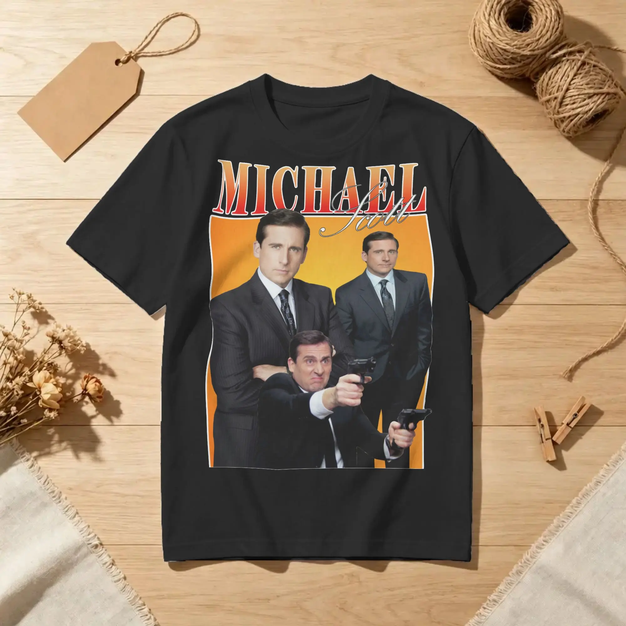 Michael Scott Homage T Shirt for Men Women Pure Cotton Funny T-Shirts Round Neck The Office Tees Short Sleeve Clothes Plus Size
