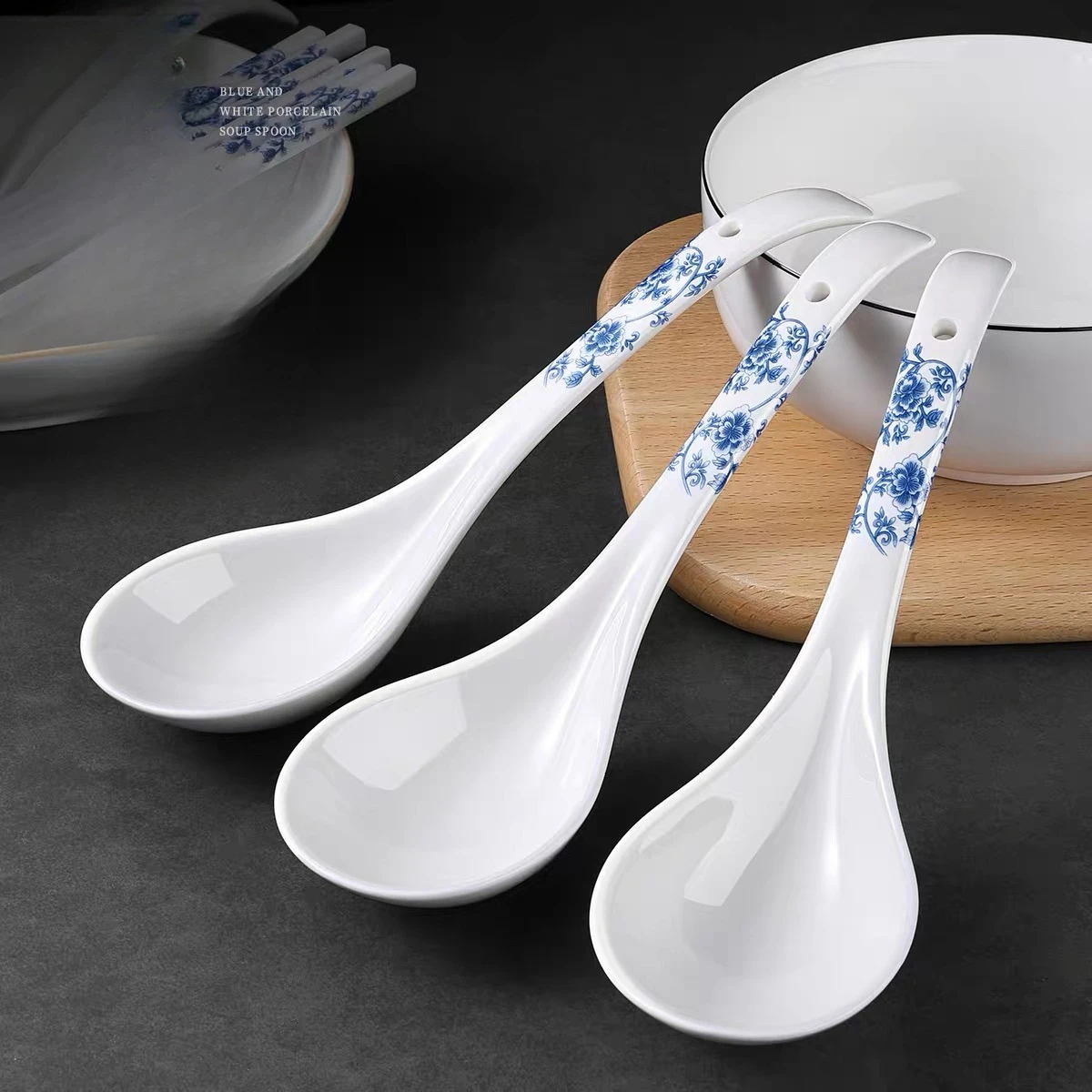 Juego de vajilla de cerámica creativa, cucharón grande, palillos, cuchara de sopa, accesorios de vajilla de cerámica de cocina