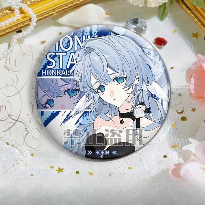 Honkai Star Rail Badge Sunday Dr Ratio Robin Aventurine Boothill Anime Round Tinplate Brooch Backpack Decor Game Fans Gift