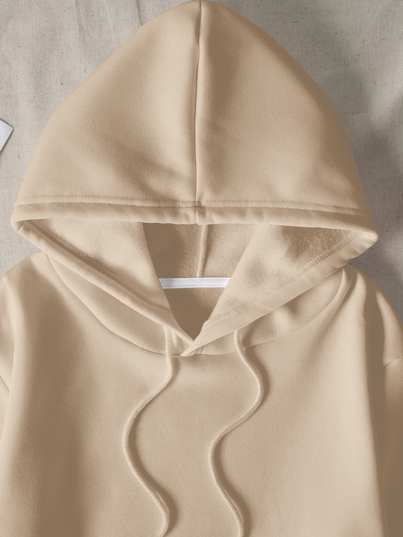Cartoon printed solid color drawstring hoodie, pullover drawstring kangaroo pocket sports hoodie, women's sweatshirt