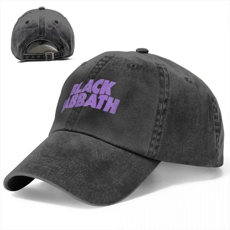 Y2K Black Sabbathe Music Baseball Casual Distressed Washed Rock Headwear Unisex Outdoor Workouts Unstructured Soft Caps Hat