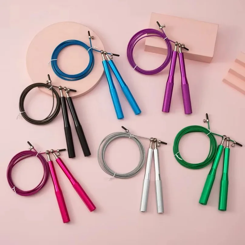 Professional Steel Wire Skipping Rope with Smooth Ball Bearings Aluminum Alloy Handles Adjustable Speed Jump Rope for Fitness Tr