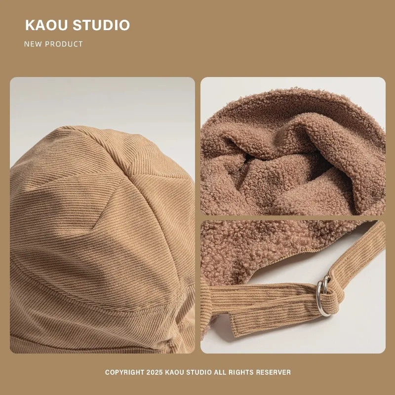 الخريف والشتاء جديد الرجعية سروال قصير الطيار قبعات للرجال والنساء في الهواء الطلق ركوب الدافئة سدادات حماية الأذن الترفيه أفخم منفذها القبعات #5