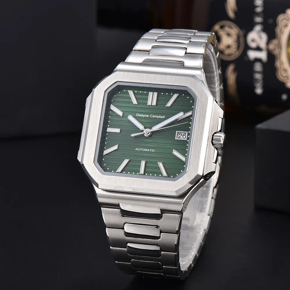 

Watches For Man Dwayne Campbell Automatic Watch Sapphire Glass Tainless Steel Square Case Luminous Waterproof Wristwatch