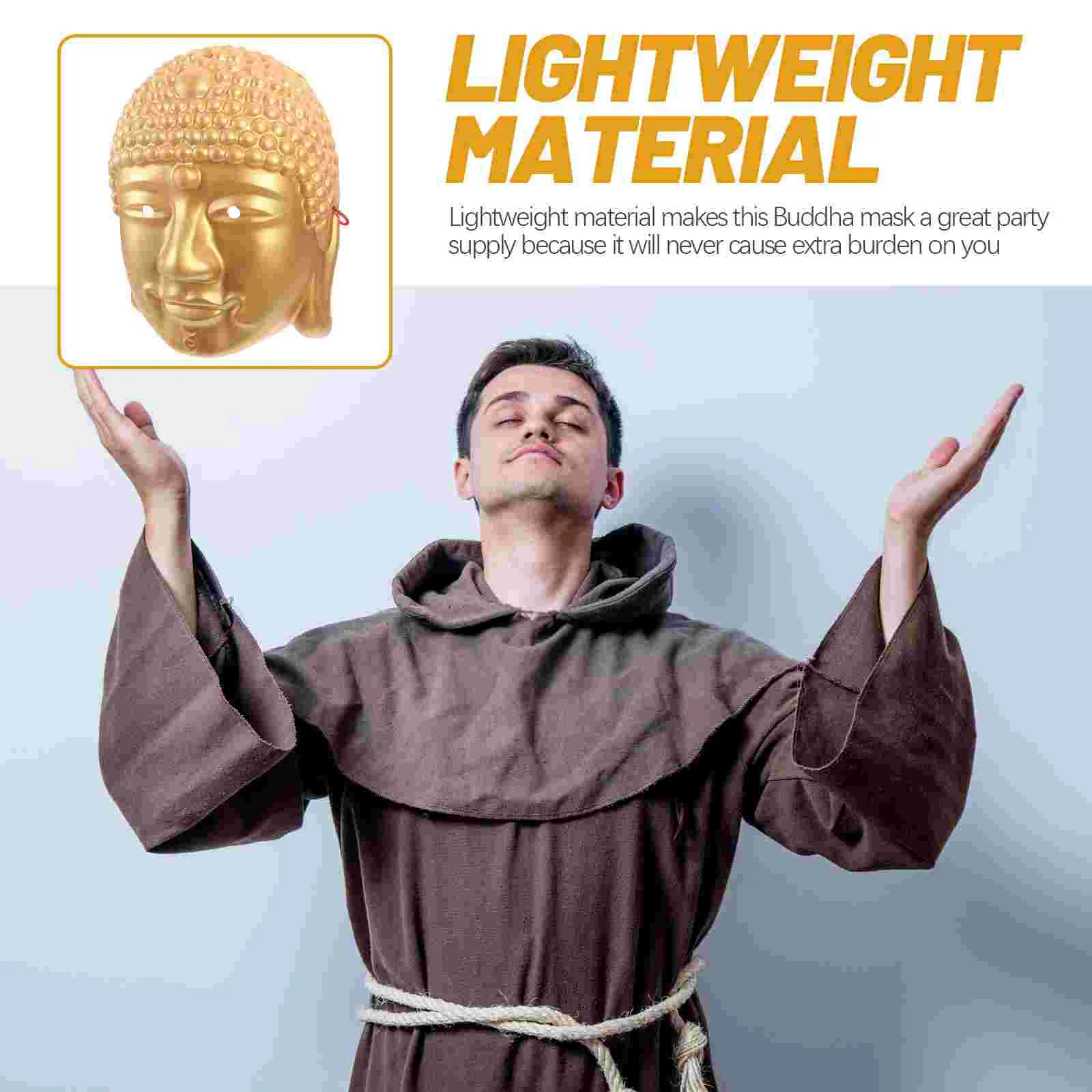 زي قناع بوذا لتزيين الكرنفال التنكري وقابل لإعادة الاستخدام وخفيف الوزن وإكسسوارات الحفلات التنكرية للهالوين