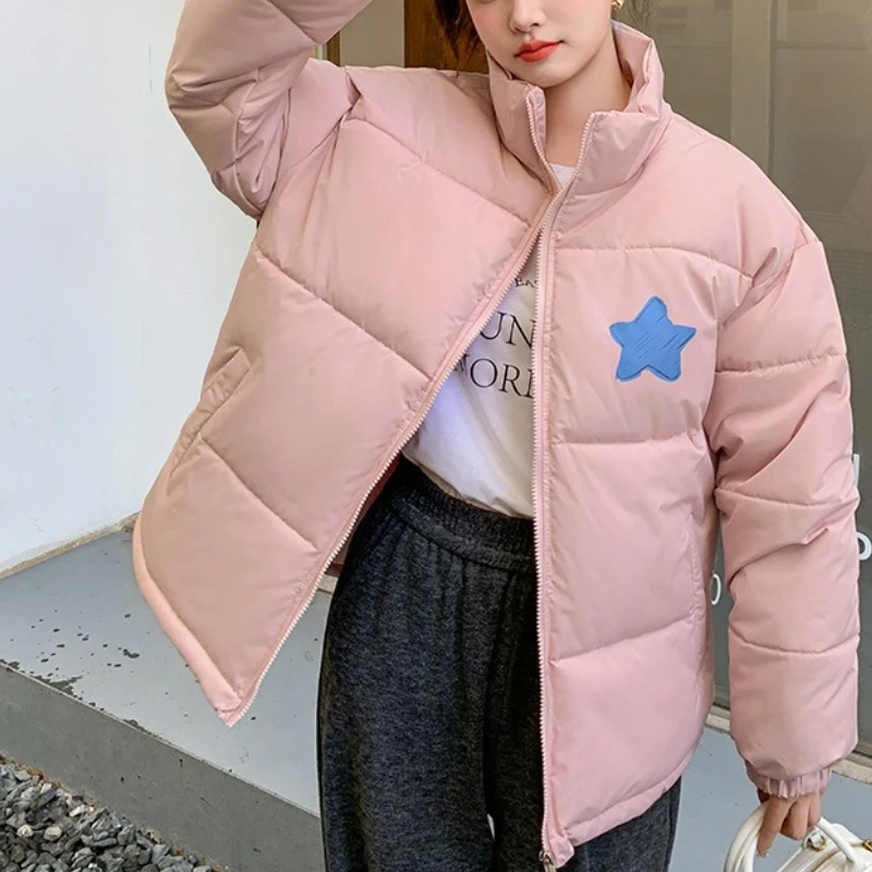 

Зимняя хлопковая куртка, короткая женская новая дизайнерская маленькая студенческая куртка с утолщенным капюшоном