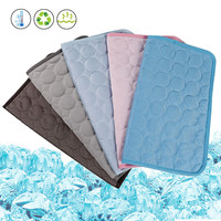 Soft Ice Silk Dog Mat Cooling Summer Pad Mat For Dogs Cat Breathable Blanket Cat Ice Pads Washable Breathable Pet Dog Bed Mat