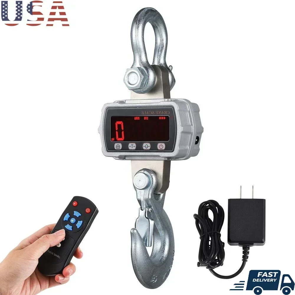 Industrial Hanging Scale 11000lb Digital Crane Scale Handheld Hoist Switchable Remote Control 5000kg Farms Hunting Game Scale