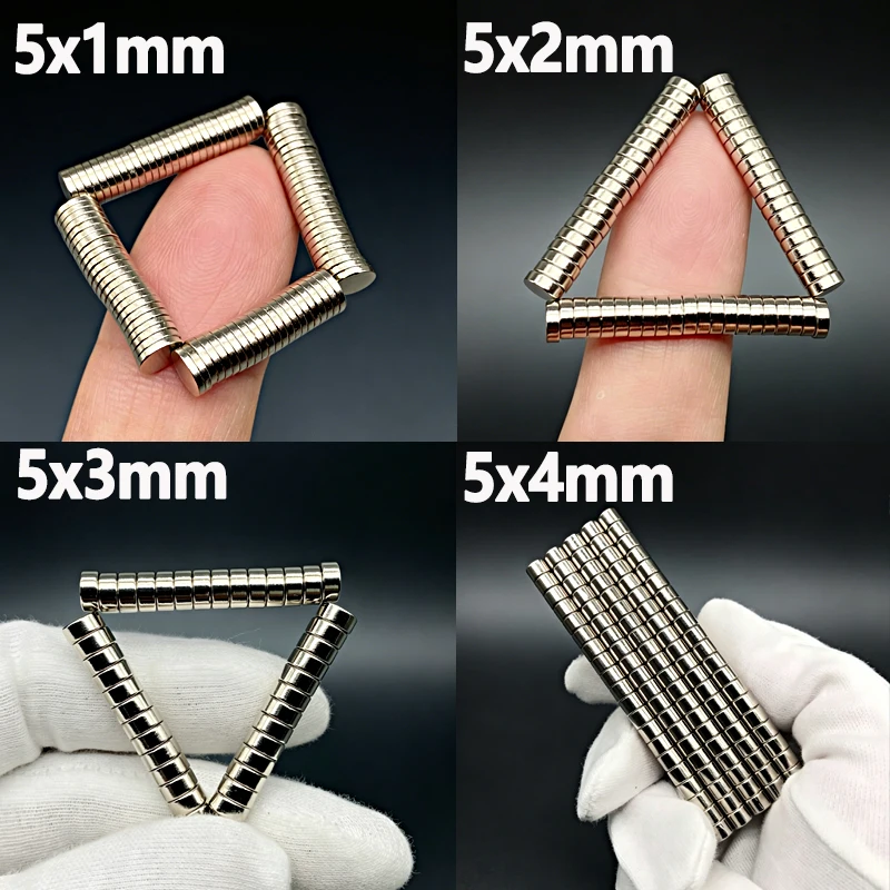 5x1 5x2 5x3 5x4mm Magnet Small Round Shape Neodymium Magnet 5mm Accessory 50-500pcs N35 NdfeB Permanent Magnetic Imanes