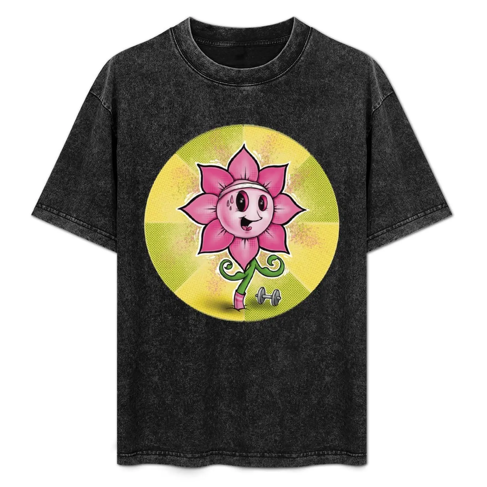 Flower Power T-Shirt Large Size Basic Casual T-Shirt