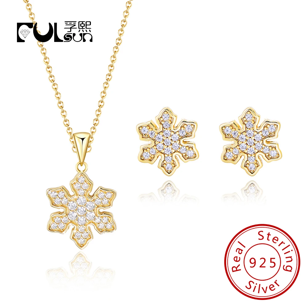 

Стерлингового серебра 925 пробы, позолоченное 14 карат, ювелирные изделия «Холодное сердце», ожерелье с подвеской в виде снежинки, длинное ожерелье